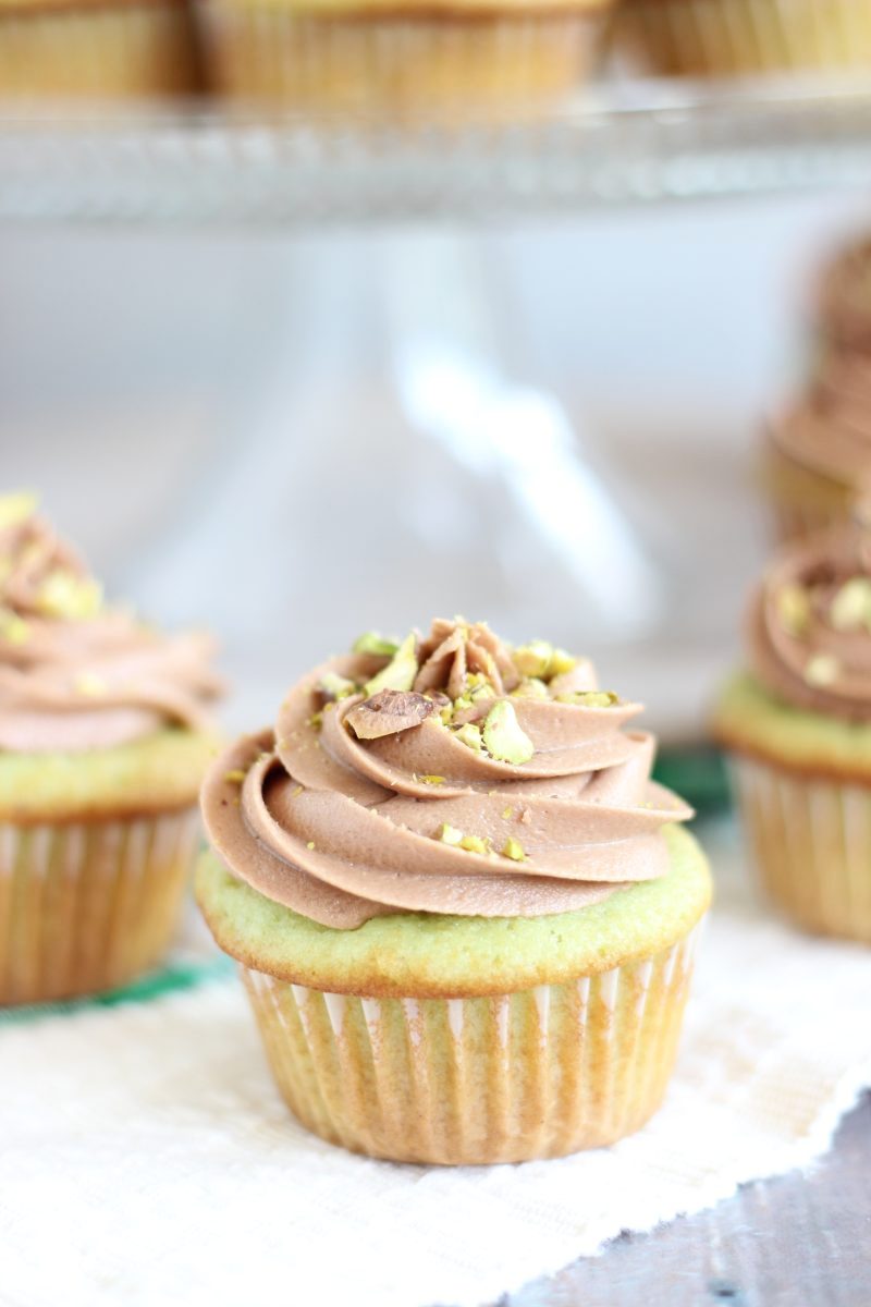 Pistachio Cupcakes with Cream Cheese Frosting