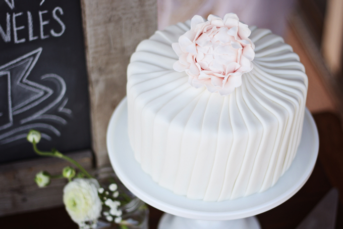 Pleated Fondant Wedding Cake