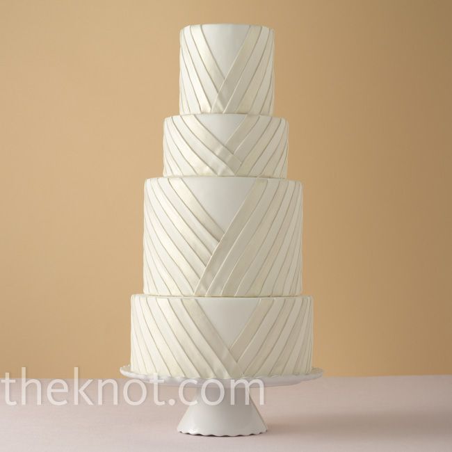 Pleated Fondant Wedding Cake Pleated Fondant Wedding Cake