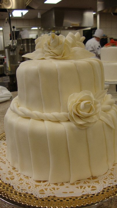 Pleated Tiered Cakes with Fondant