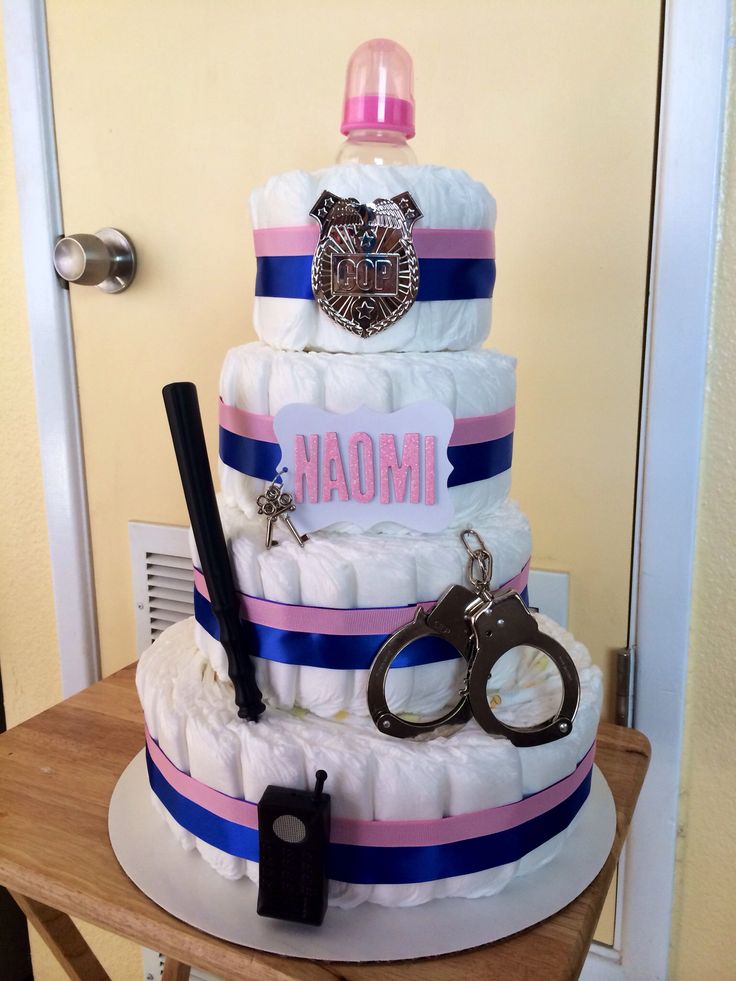 Police Themed Diaper Cake