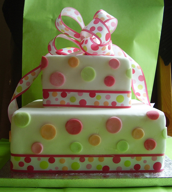 Polka Dot Gift Box Cake