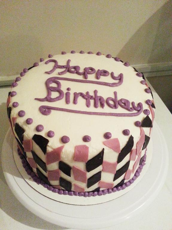 Purple Chevron Birthday Cake