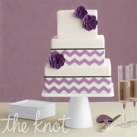 Purple Chevron Wedding Cake