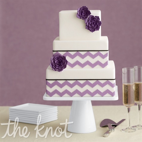 Purple Chevron Wedding Cake Purple Chevron Wedding Cake