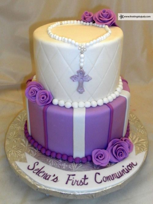 Purple First Communion Cake Purple First Communion Cake