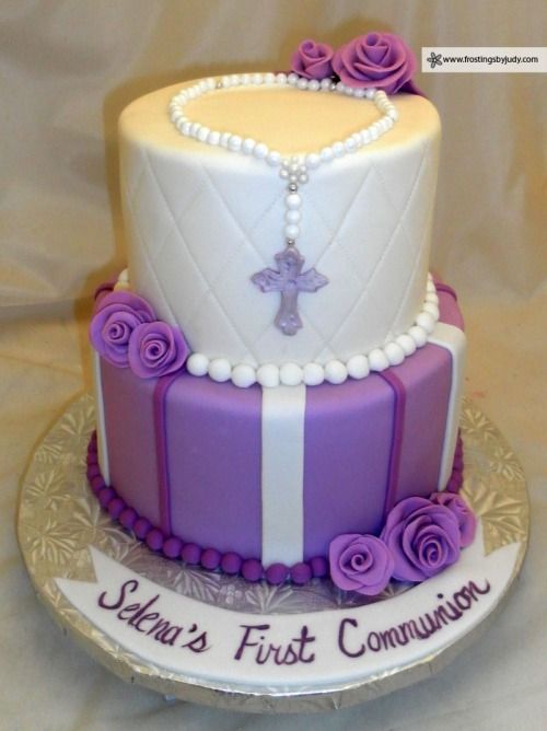 Purple First Communion Cake