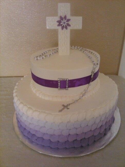 Purple First Communion Cake