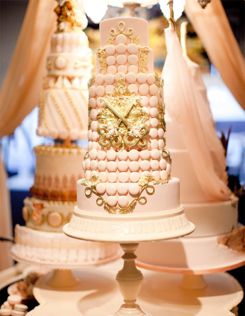 Rose Gold and Black Wedding Cake