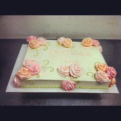 Sheet Cake with Flowers