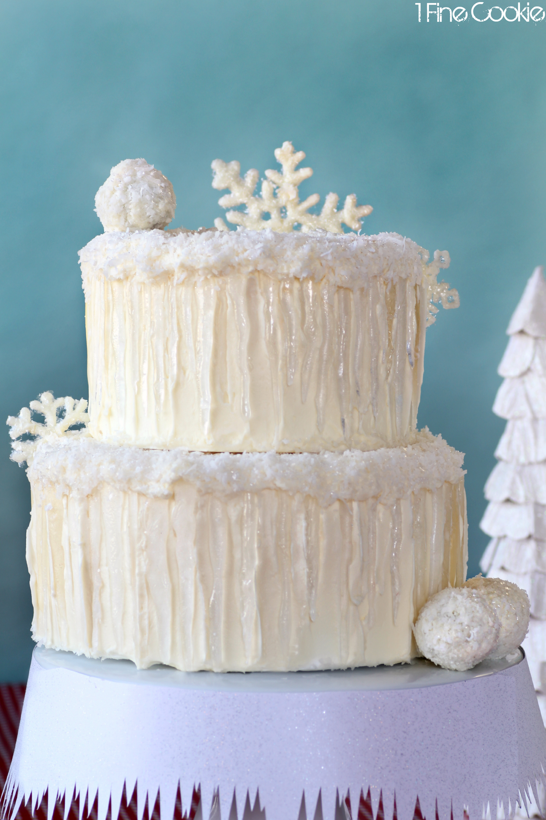 Snow Winter Wonderland Cake