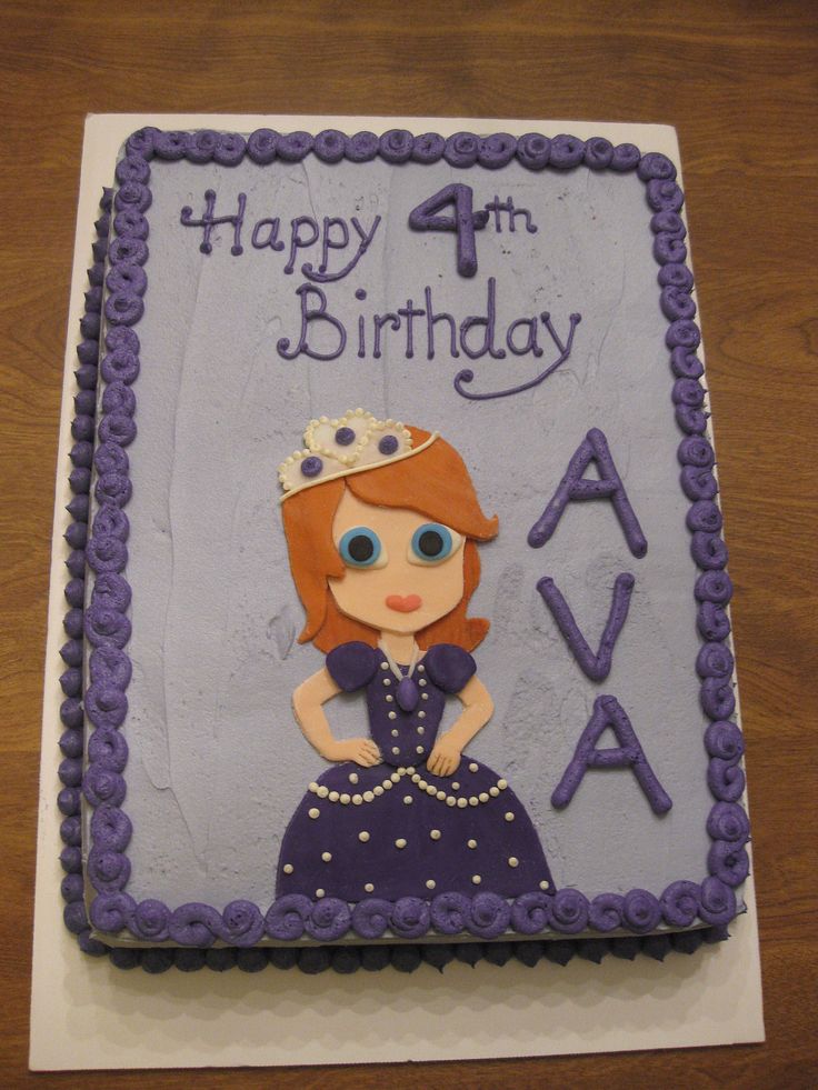 Sofia the First Birthday Sheet Cake