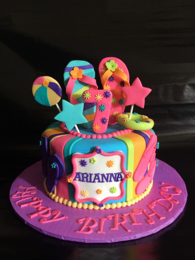 Summer Pool Party Birthday Cake Summer Pool Party Birthday Cake