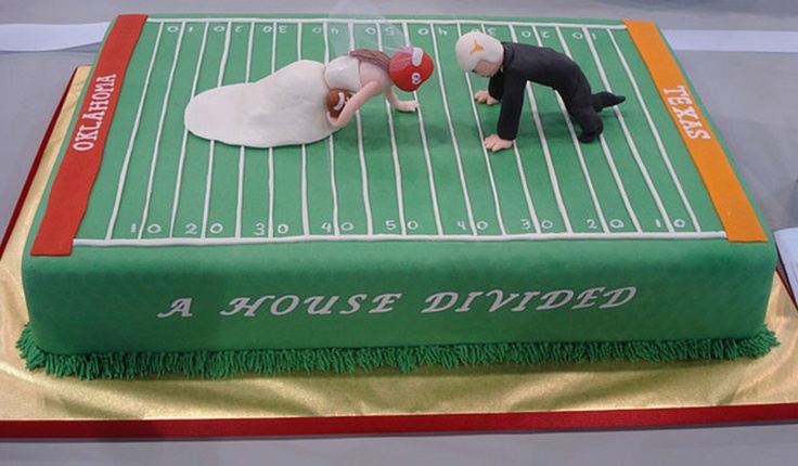 Texas-OU House Divided Cake