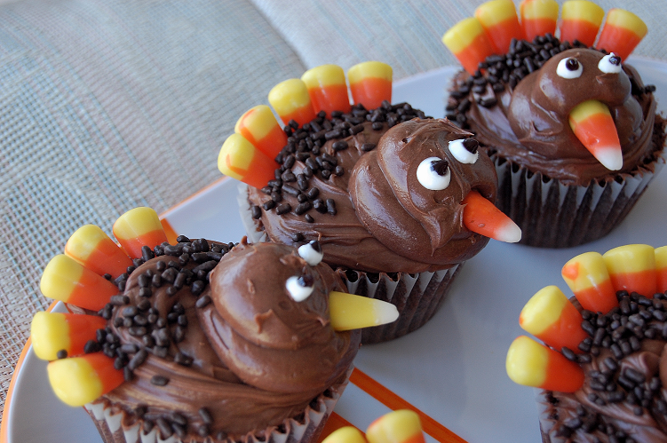 Turkey Thanksgiving Cupcakes Decorating Idea