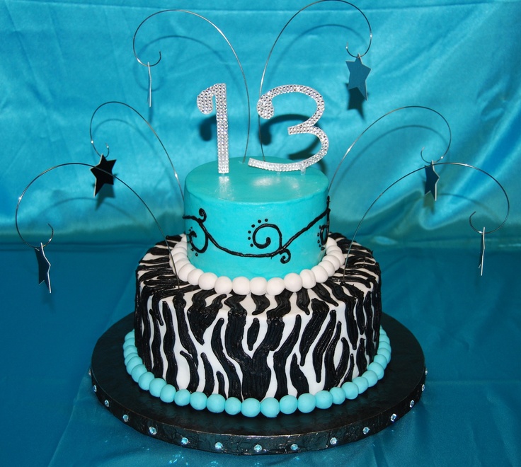 Turquoise Zebra Cake
