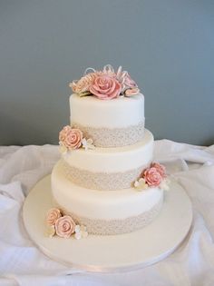 Vintage Lace Wedding Cake Vintage Lace Wedding Cake