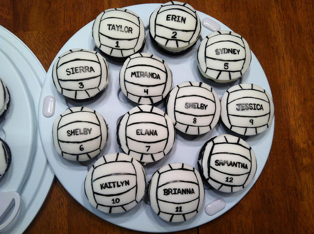 Volleyball Cupcakes