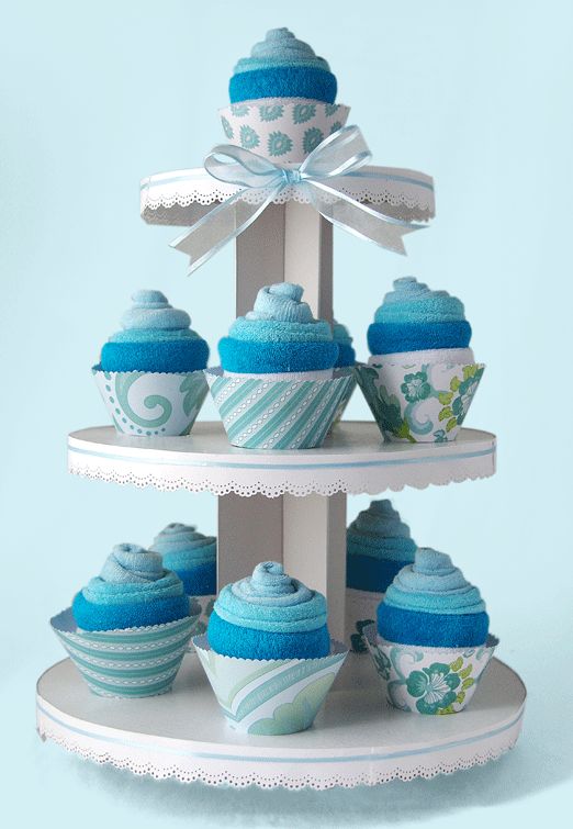 Wash Cloth Cupcakes for Baby Shower