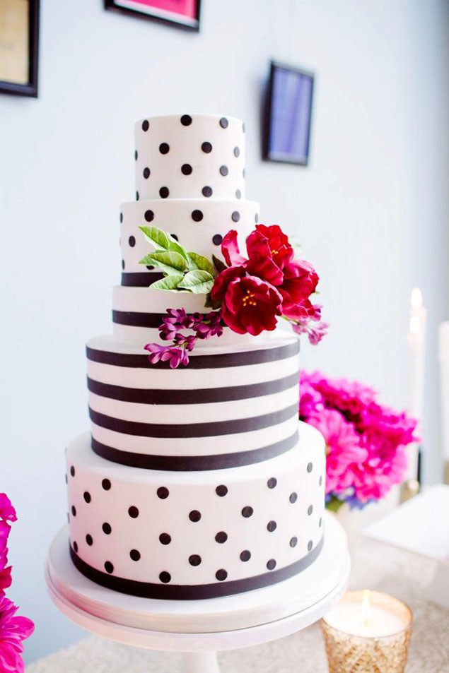 Wedding Cake Polka Dots and Stripes