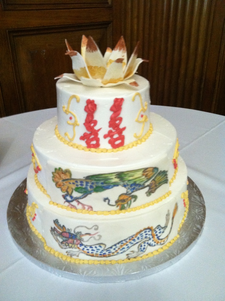 Wedding Cake with Lotus Flowers