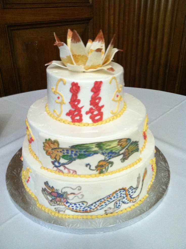 Wedding Cake with Lotus Flowers Wedding Cake with Lotus Flowers