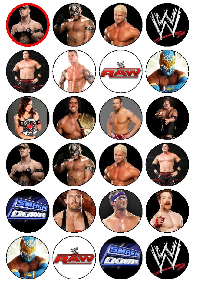 WWE Wrestling Cupcake Toppers