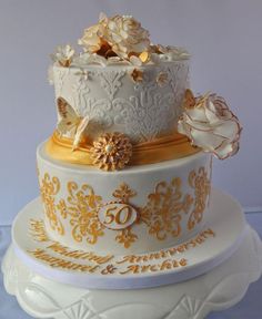 2 Tier 50th Wedding Anniversary Cakes 2 Tier 50th Wedding Anniversary Cakes