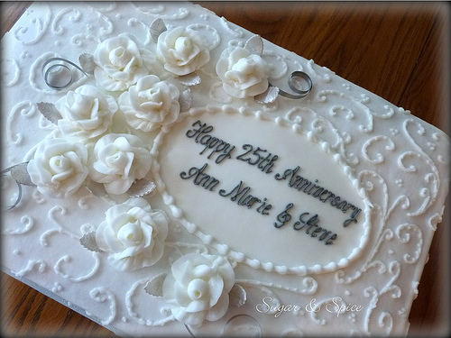25th Wedding Anniversary Sheet Cakes