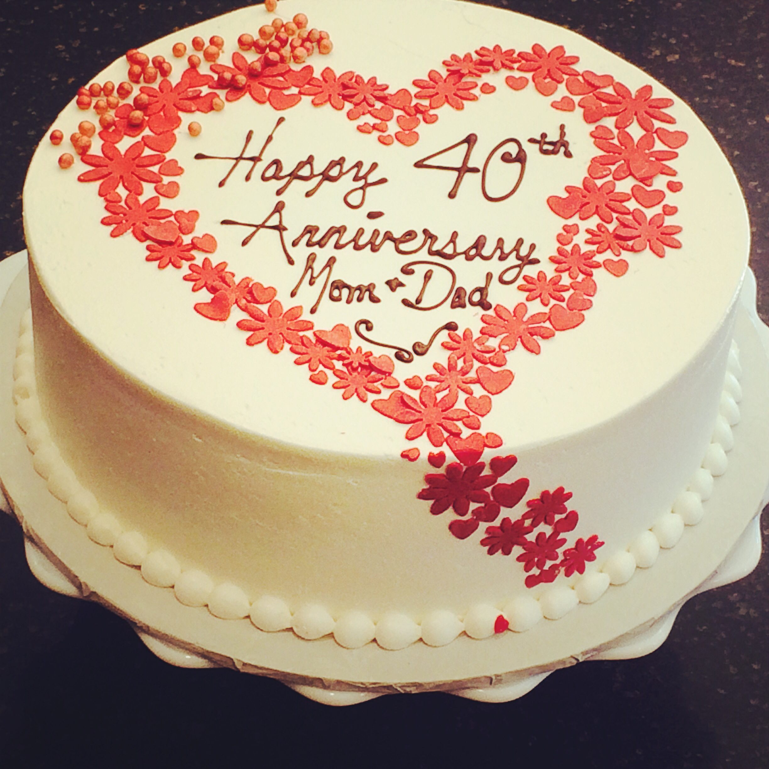 40th Wedding Anniversary Cake