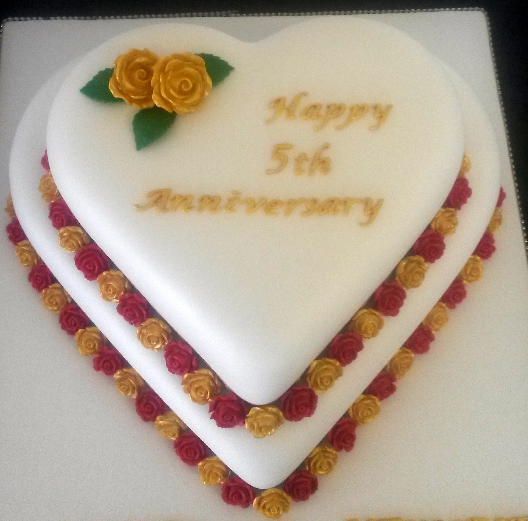 5th Wedding Anniversary Cake