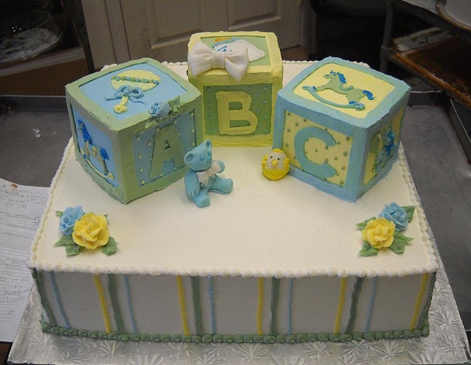 ABC Blocks Baby Shower Cake