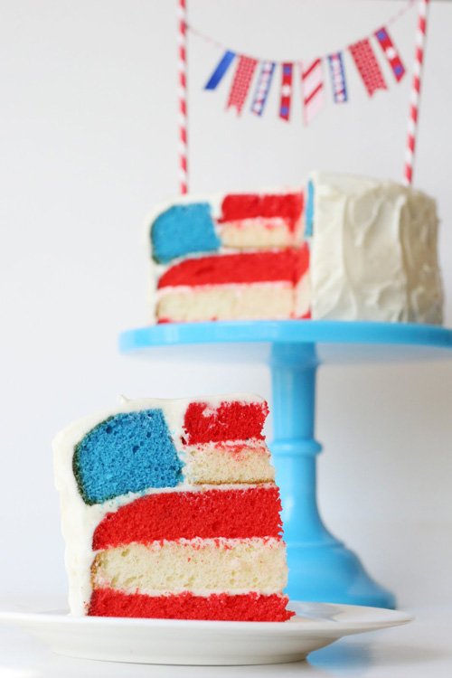 American Flag 4th July Cake