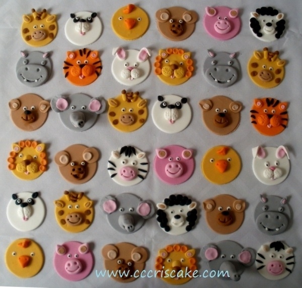 Animal Face Cupcake Toppers