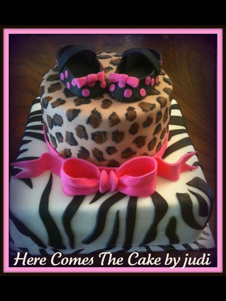 Animal Print Baby Shower Cake