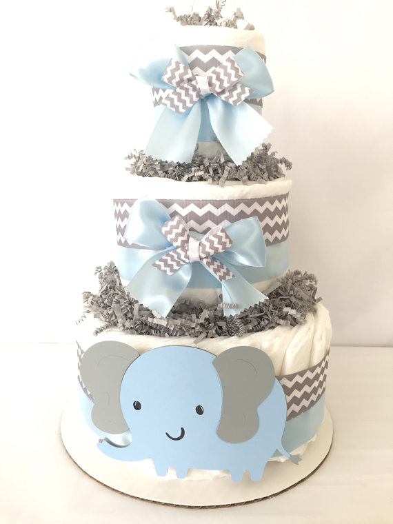 Baby Boy Elephant Diaper Cake