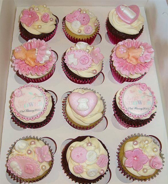 Baby Girl Christening Cupcakes