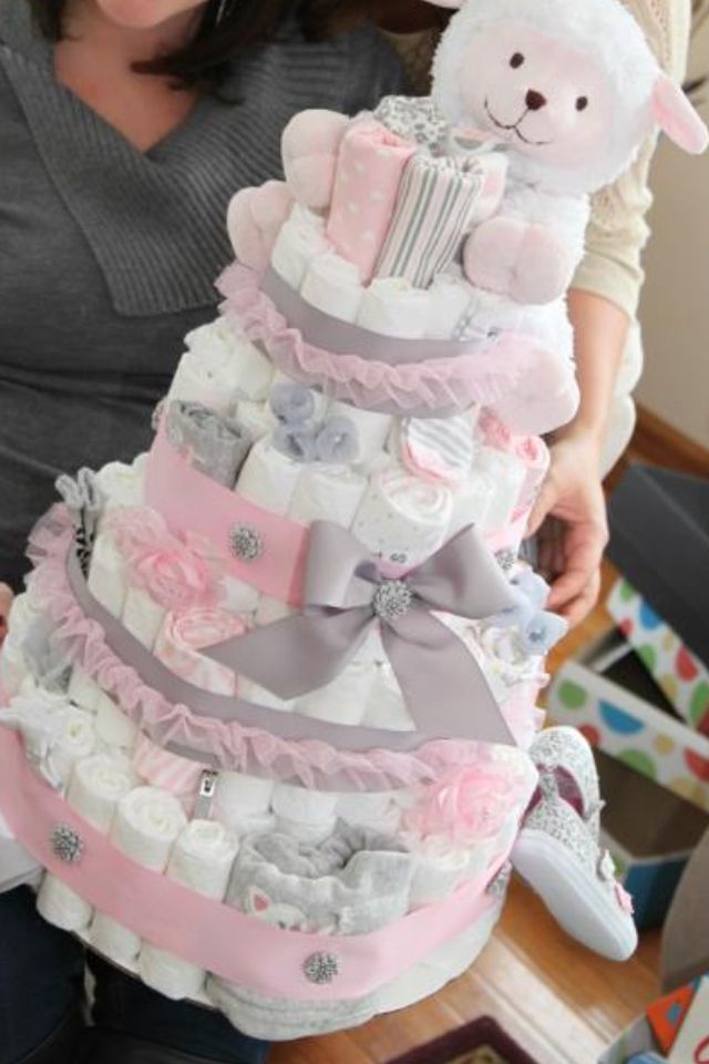 Baby Girl Diaper Cake