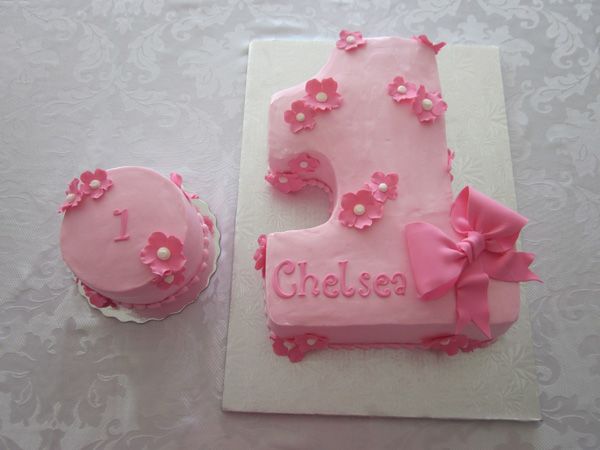 Baby Girls 1st Birthday Cake