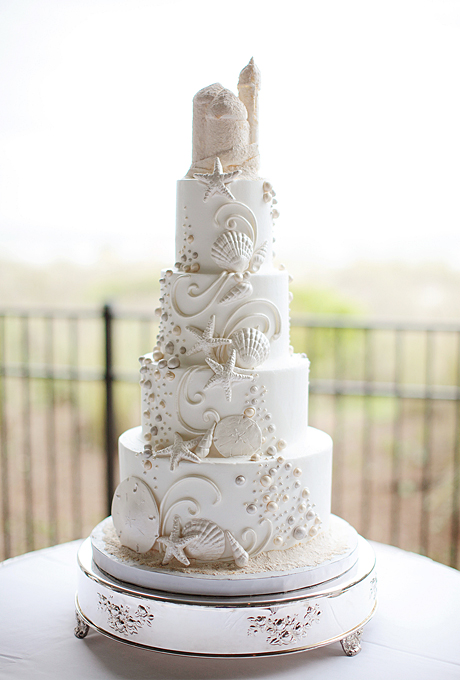 Beach Theme Wedding Cake