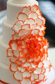 Beautiful Cake Wedding Orange Flowers