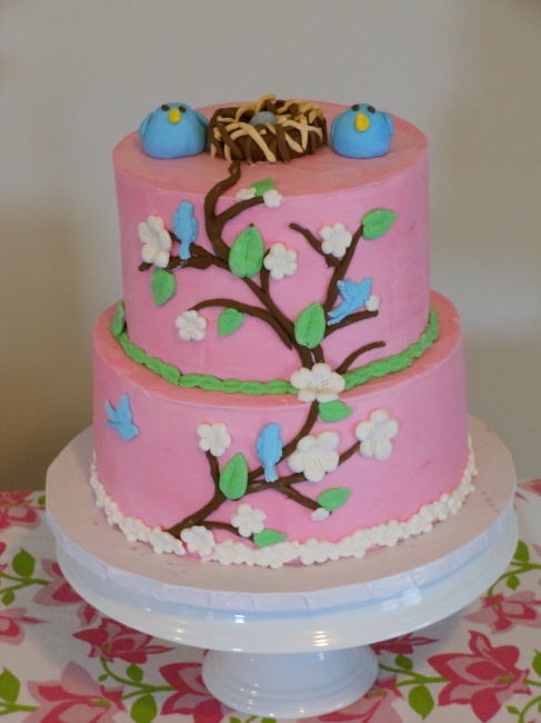 Birthday Cake with Bird Nest