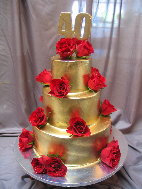 Birthday Cake with Red Roses Birthday Cake with Red Roses