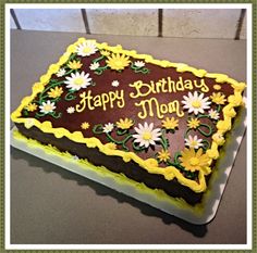 Birthday Sheet Cakes with Daisies