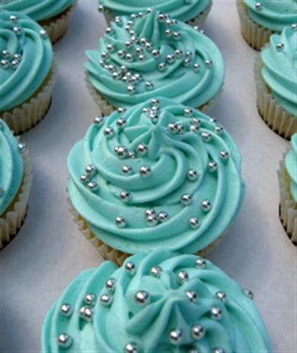 Blue and Silver Wedding Cupcakes