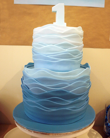 Blue Ombre Birthday Cake Boys