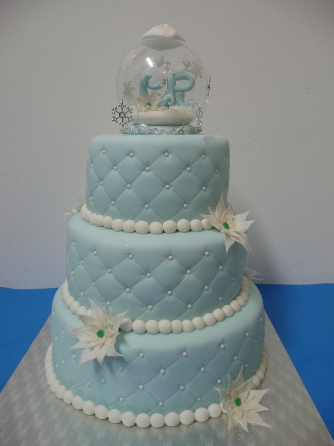 Blue Winter Wedding Cake Blue Winter Wedding Cake