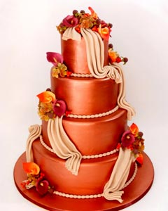 Burnt Orange Wedding Cake