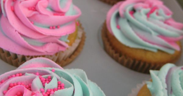 Buttercream Gender Reveal Cupcakes