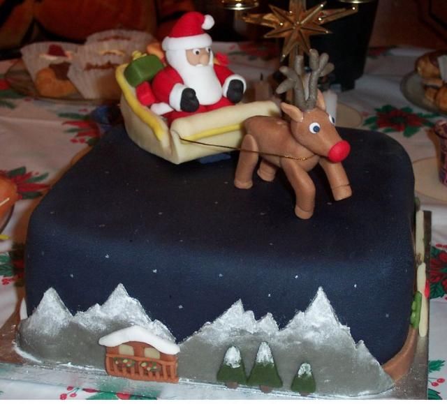 Cake Decorated with Christmas Santa